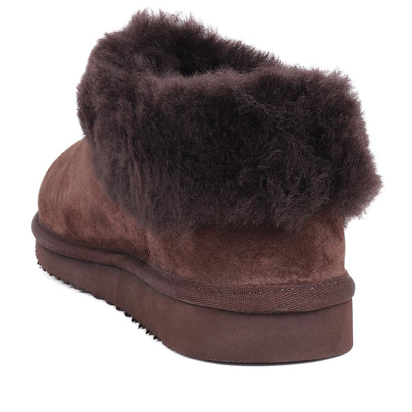 Jones Bootmaker Outlet Fabiola Faux-Fur Slippers - Chocolate