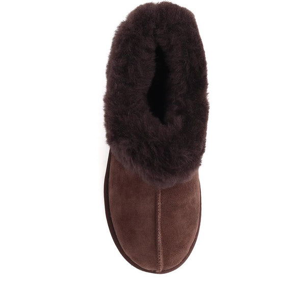 Jones Bootmaker Outlet Fabiola Faux-Fur Slippers - Chocolate