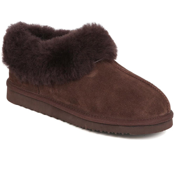 jones bootmaker Outlet Fabiola Faux-Fur Slippers - Chocolate