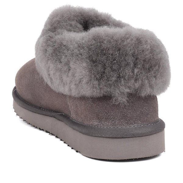 Jones Bootmaker Outlet Fabiola Faux-Fur Slippers - Grey