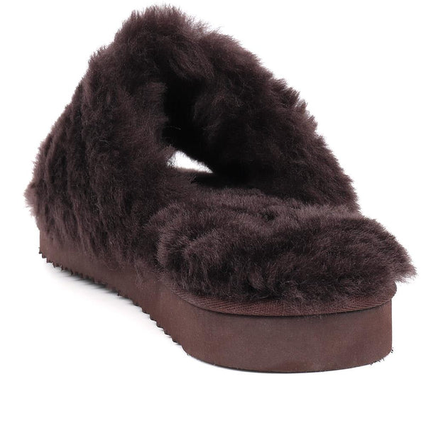 Jones Bootmaker Outlet Falonda Faux-Fur Slippers - Chocolate