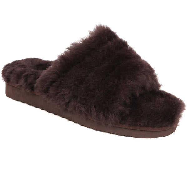 jones bootmaker Outlet Falonda Faux-Fur Slippers - Chocolate