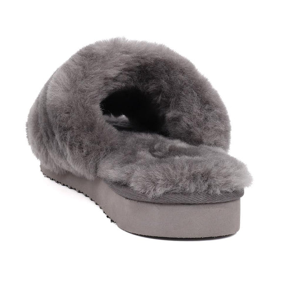 Jones Bootmaker Outlet Falonda Faux-Fur Slippers - Grey