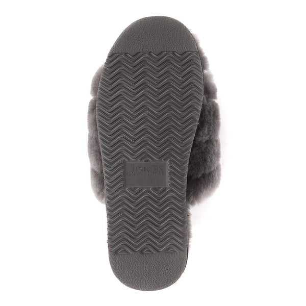 Jones Bootmaker Outlet Falonda Faux-Fur Slippers - Grey