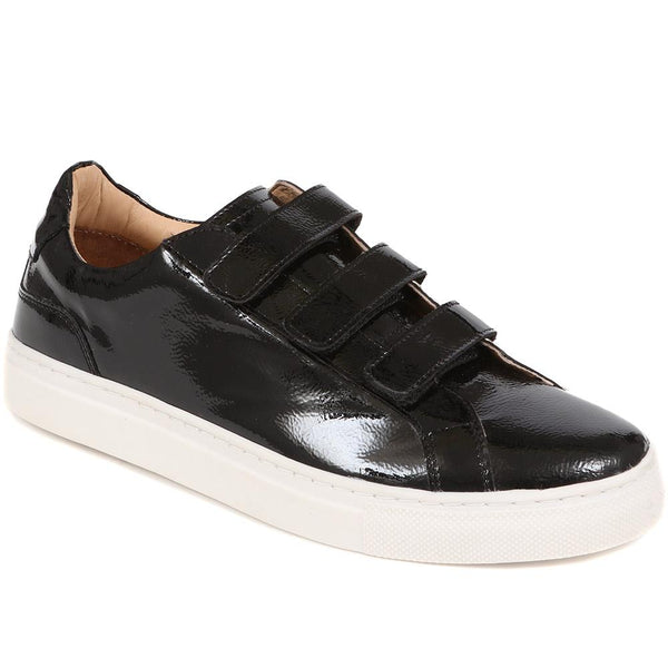 jones bootmaker Outlet Flavia Patent Leather Trainers - Black Patent
