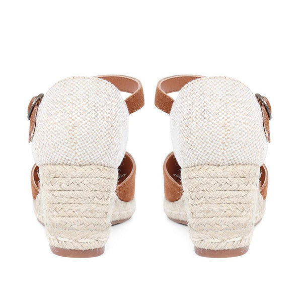 Jones Bootmaker Outlet Frances Espadrille Wedges - Cognac