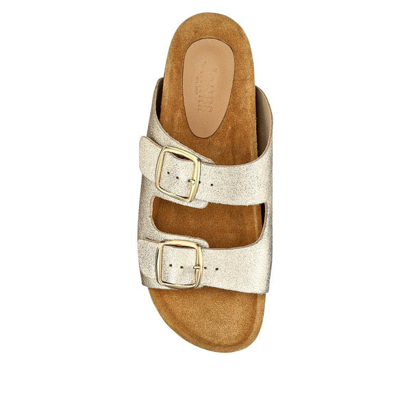 Jones Bootmaker Outlet Gabryela Leather Mule Sandals - Gold