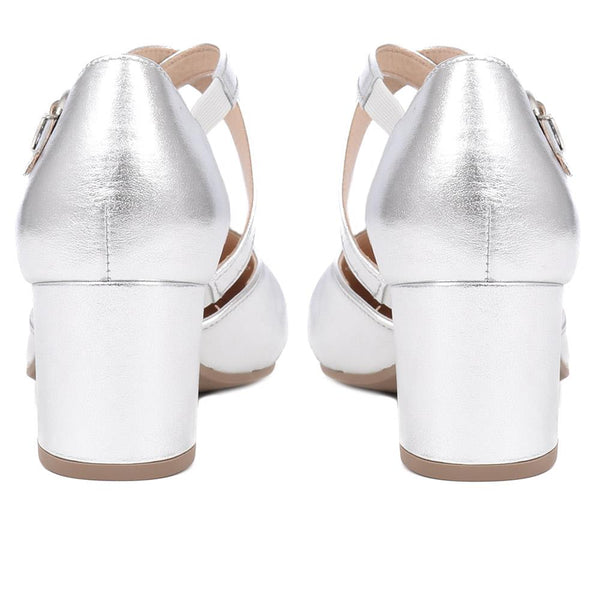 Jones Bootmaker Outlet Gazelle Heeled Closed-Toe Sandals - Silver