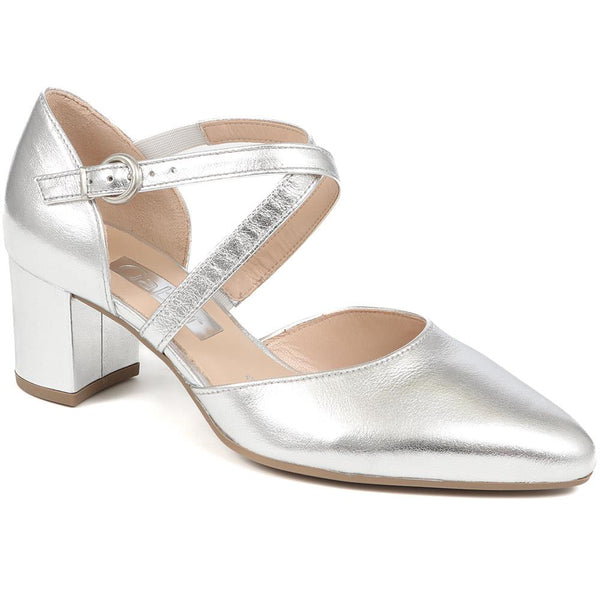 jones bootmaker Outlet Gazelle Heeled Closed-Toe Sandals - Silver
