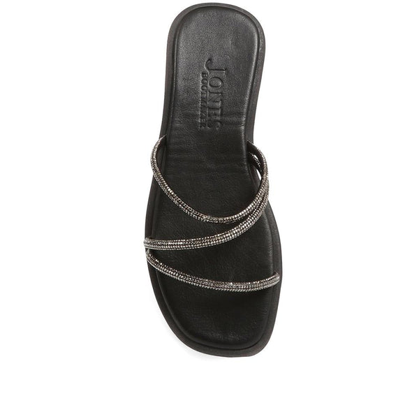 Jones Bootmaker Outlet Geanna Embellished Mule Sandals - Black