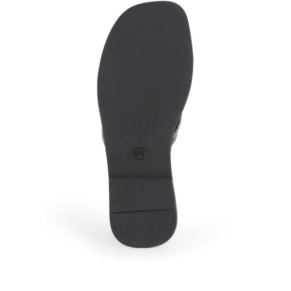 Jones Bootmaker Outlet Geanna Embellished Mule Sandals - Black