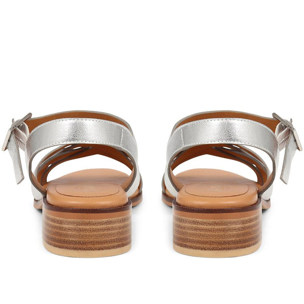 Jones Bootmaker Outlet Geovana Leather Sandals - Silver