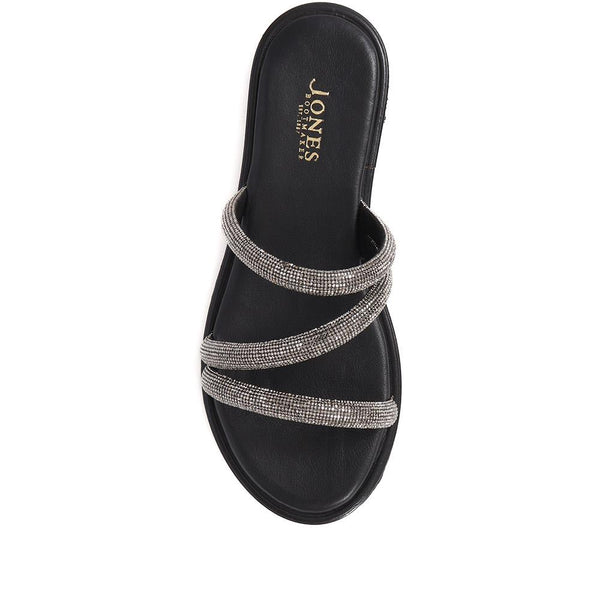 Jones Bootmaker Outlet Ghita Calf Leather Sandals - Black