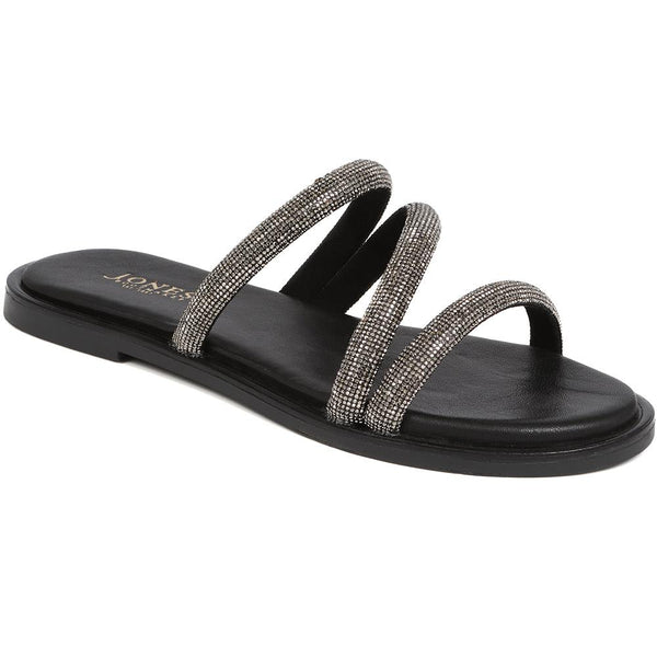 jones bootmaker Outlet Ghita Calf Leather Sandals - Black