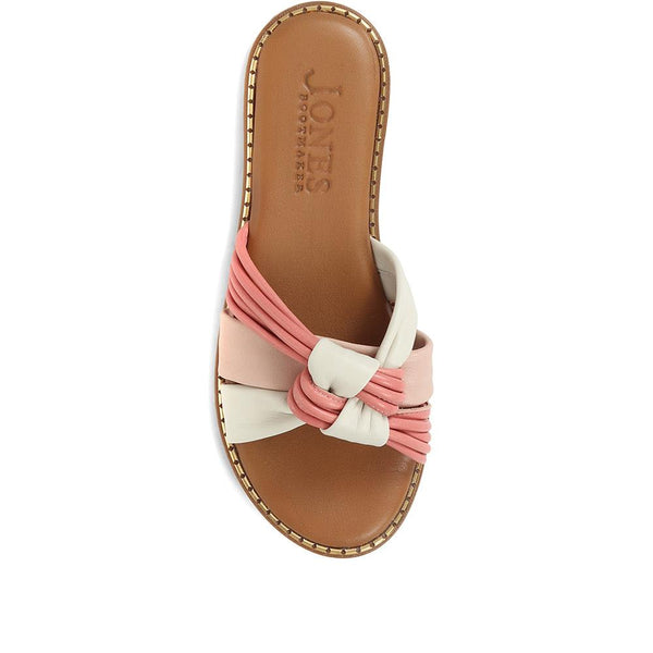 Jones Bootmaker Outlet Ginia Leather Slider Sandals - Pink Multi