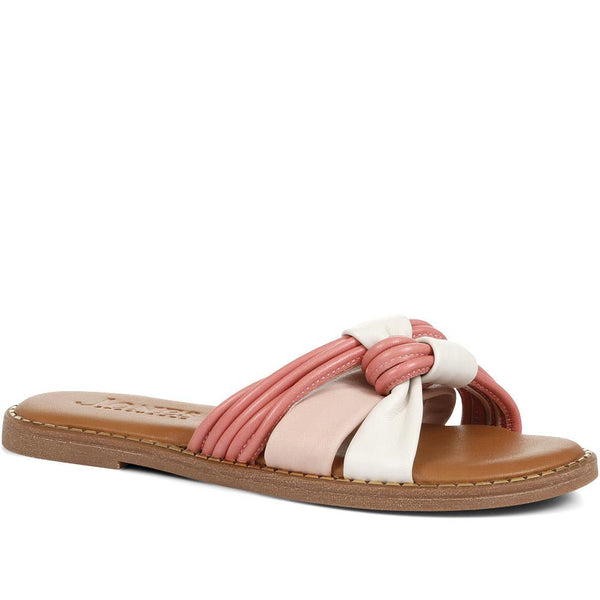 jones bootmaker Outlet Ginia Leather Slider Sandals - Pink Multi