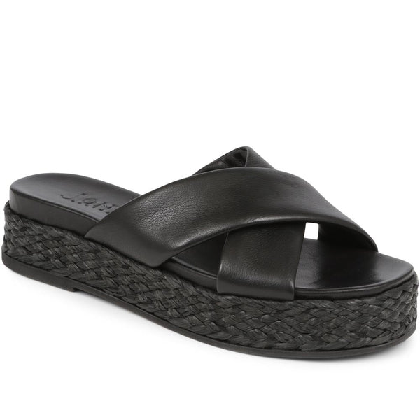 jones bootmaker Outlet Glacier Leather Platform Sandals - Black