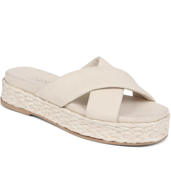 jones bootmaker Outlet Glacier Leather Platform Sandals - Off White