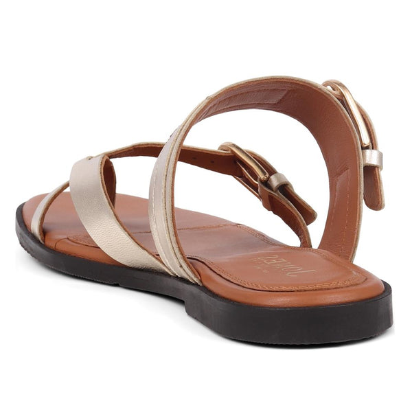 Jones Bootmaker Outlet Glint Leather Toe Post Sandals - Gold