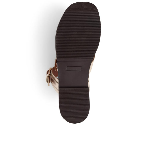 Jones Bootmaker Outlet Glint Leather Toe Post Sandals - Gold