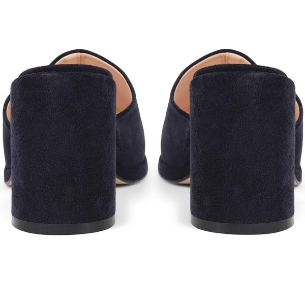 Jones Bootmaker Outlet Gracey Heeled Mule Sandals - Navy