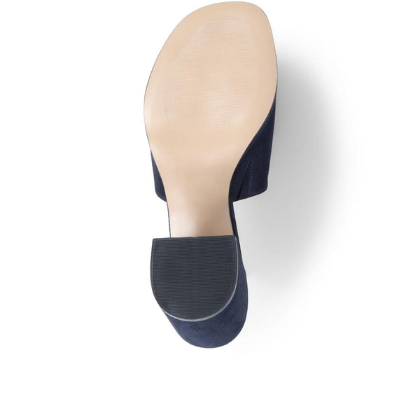 Jones Bootmaker Outlet Gracey Heeled Mule Sandals - Navy