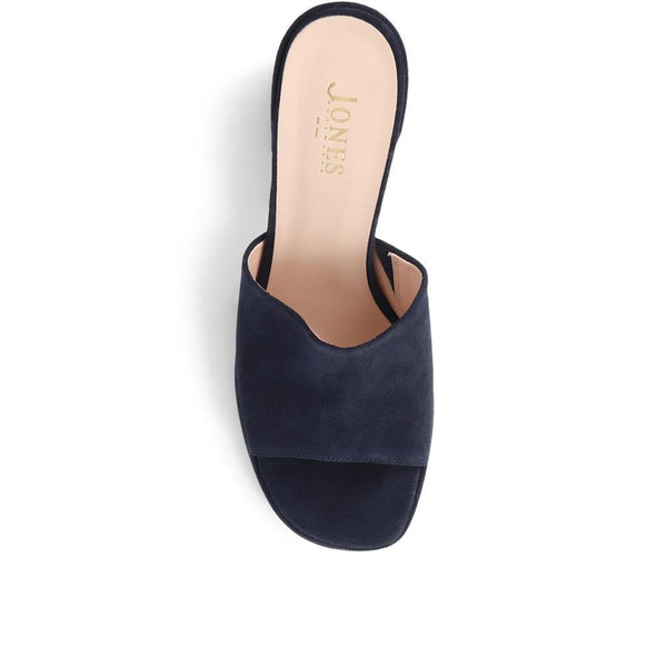 Jones Bootmaker Outlet Gracey Heeled Mule Sandals - Navy