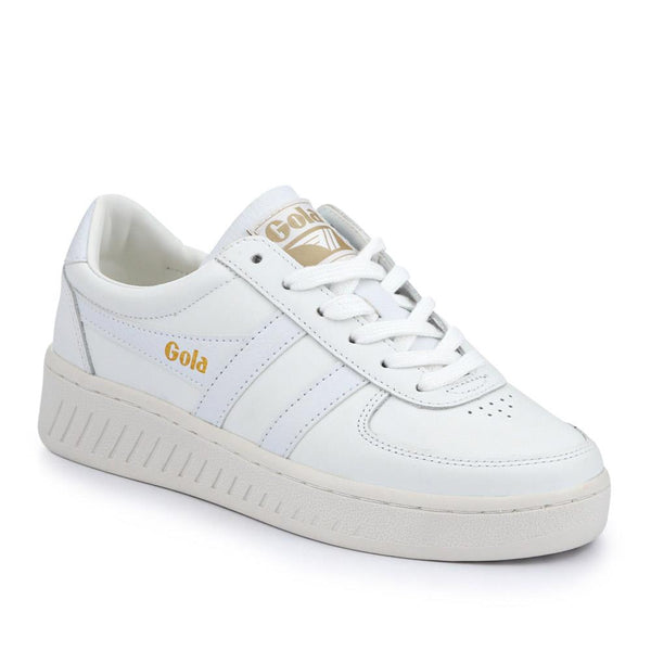 jones bootmaker Outlet Grandslam Leather Lace-Up Trainers - White