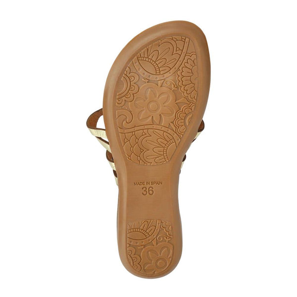 Jones Bootmaker Outlet Guava Leather Toe Post Sandals - Gold