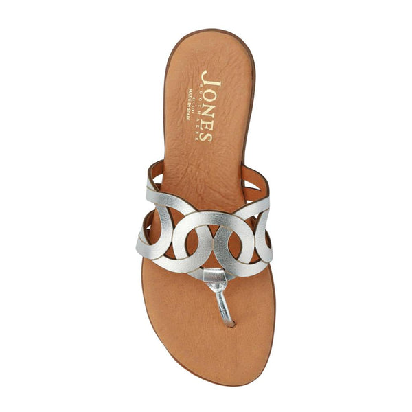 Jones Bootmaker Outlet Guava Leather Toe Post Sandals - Silver