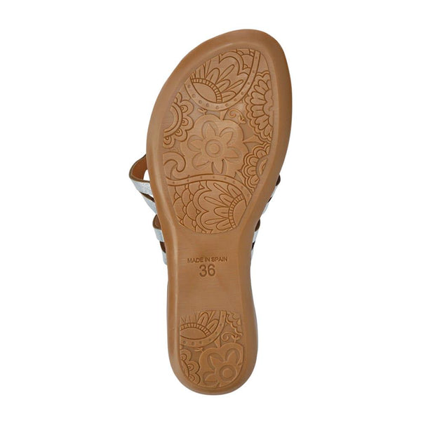 Jones Bootmaker Outlet Guava Leather Toe Post Sandals - Silver