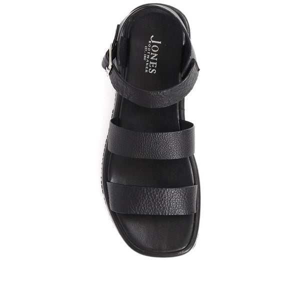 Jones Bootmaker Outlet Hailey Leather Platform Sandals - Black