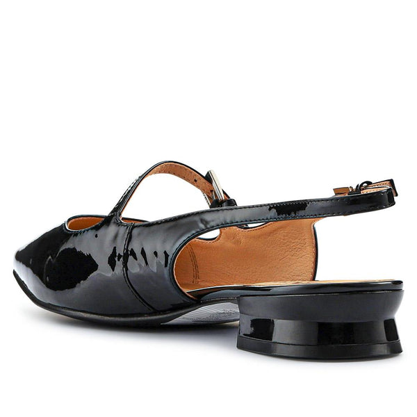Jones Bootmaker Outlet Harlequin Leather Slingback Pumps - Black