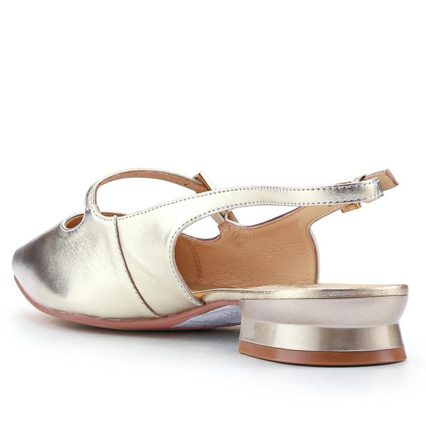 Jones Bootmaker Outlet Harlequin Leather Slingback Pumps - Gold