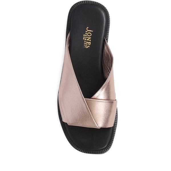 Jones Bootmaker Outlet Hazelle Flat Mule Sandals - Pewter