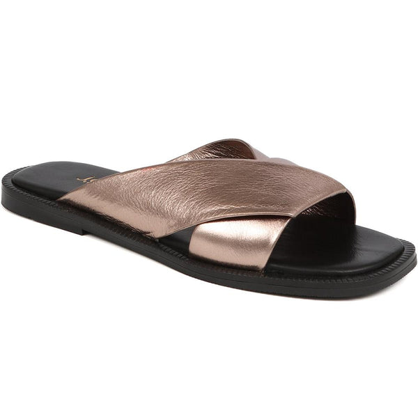 jones bootmaker Outlet Hazelle Flat Mule Sandals - Pewter