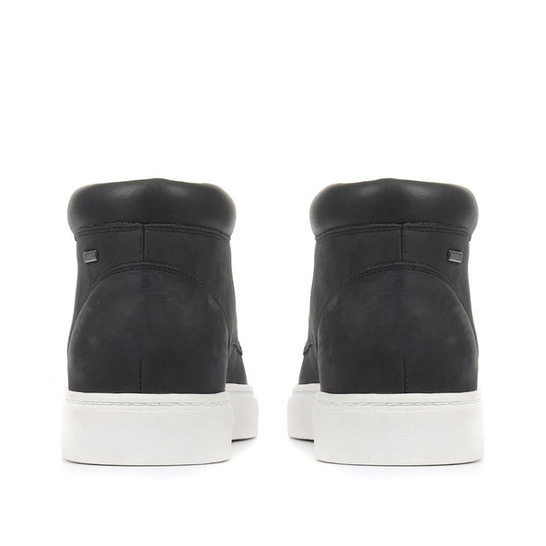 Jones Bootmaker Outlet Hendon High-Top Leather Trainers - Dark Grey