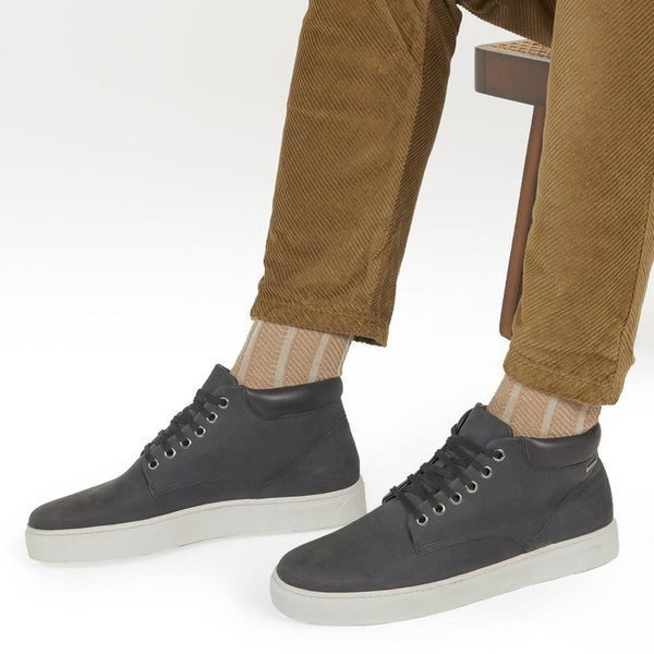 Jones Bootmaker Outlet Hendon High-Top Leather Trainers - Dark Grey