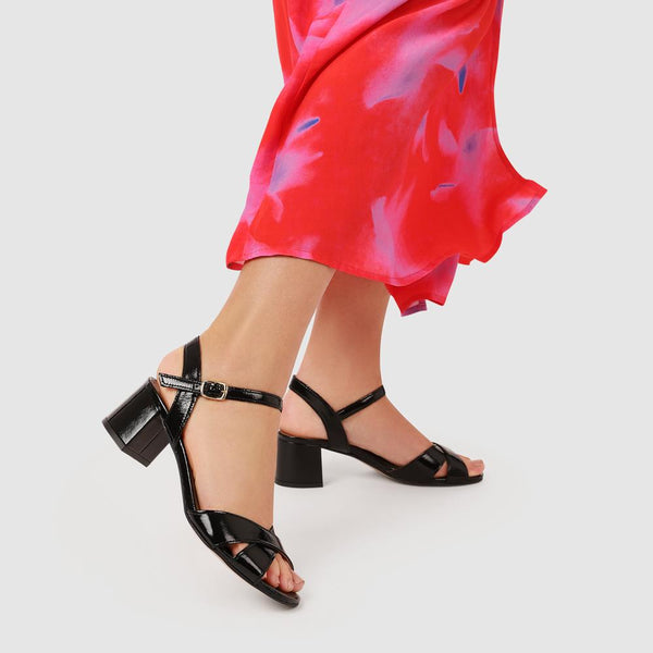 Jones Bootmaker Outlet Hesper Leather High Heels - Black Patent