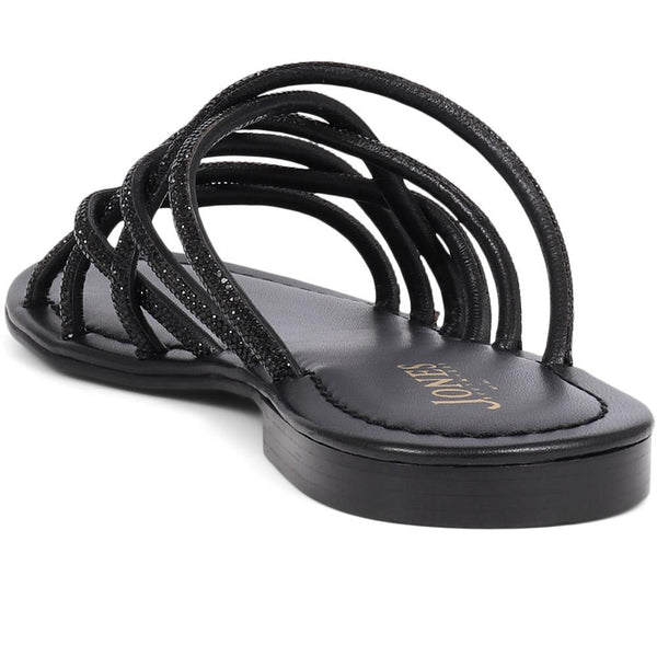 Jones Bootmaker Outlet Hira Jewelled Leather Sandals - Black