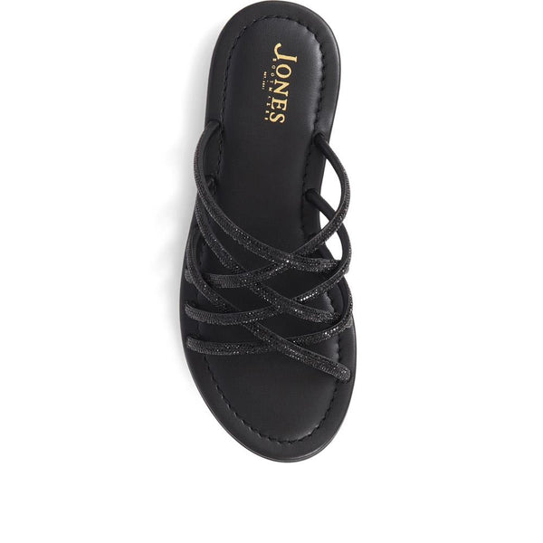 Jones Bootmaker Outlet Hira Jewelled Leather Sandals - Black