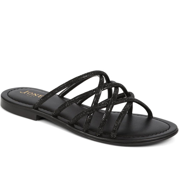 jones bootmaker Outlet Hira Jewelled Leather Sandals - Black