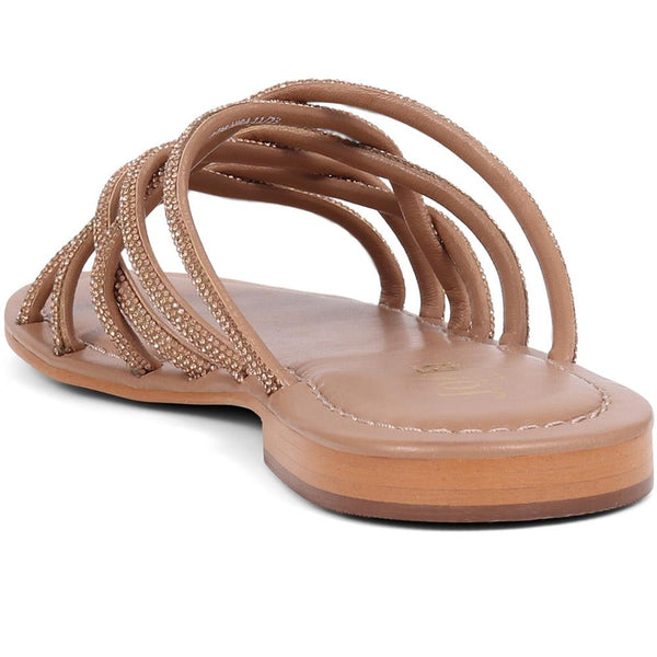 Jones Bootmaker Outlet Hira Jewelled Leather Sandals - Tan