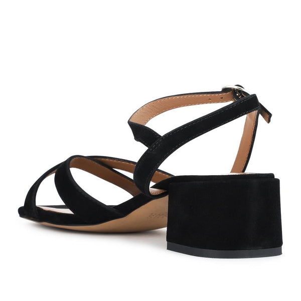 Jones Bootmaker Outlet Hyacinth Wide-Fit Heeled Leather Sandals - Black