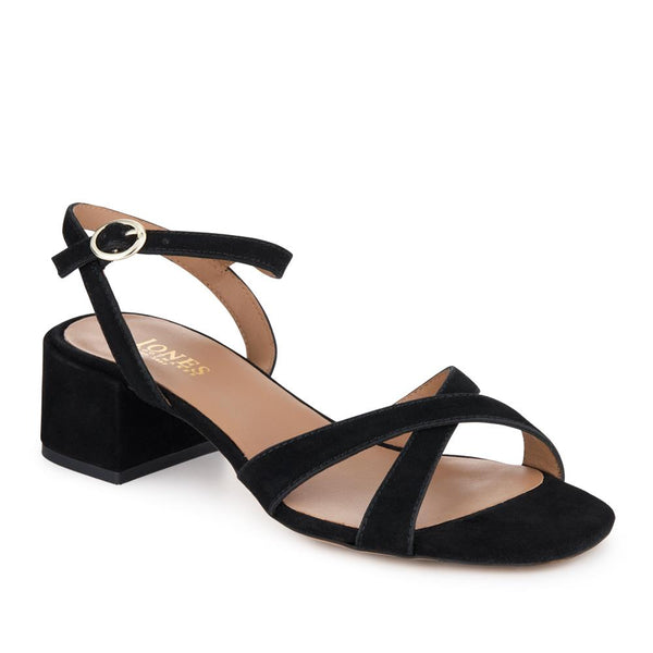 jones bootmaker Outlet Hyacinth Wide-Fit Heeled Leather Sandals - Black
