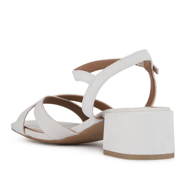 Jones Bootmaker Outlet Hyacinth Wide-Fit Heeled Leather Sandals - Cream