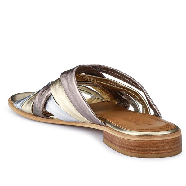 Jones Bootmaker Outlet Imalda Smart Leather Mules - Metallic