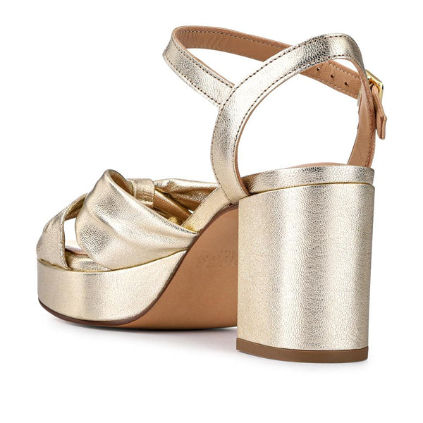 Jones Bootmaker Outlet Imani Leather High Heel Shoes - Gold