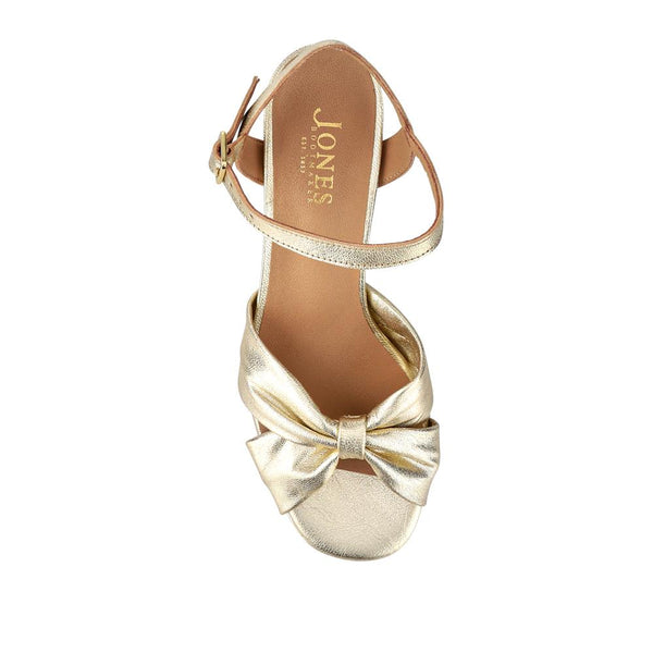 Jones Bootmaker Outlet Imani Leather High Heel Shoes - Gold