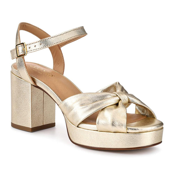 jones bootmaker Outlet Imani Leather High Heel Shoes - Gold